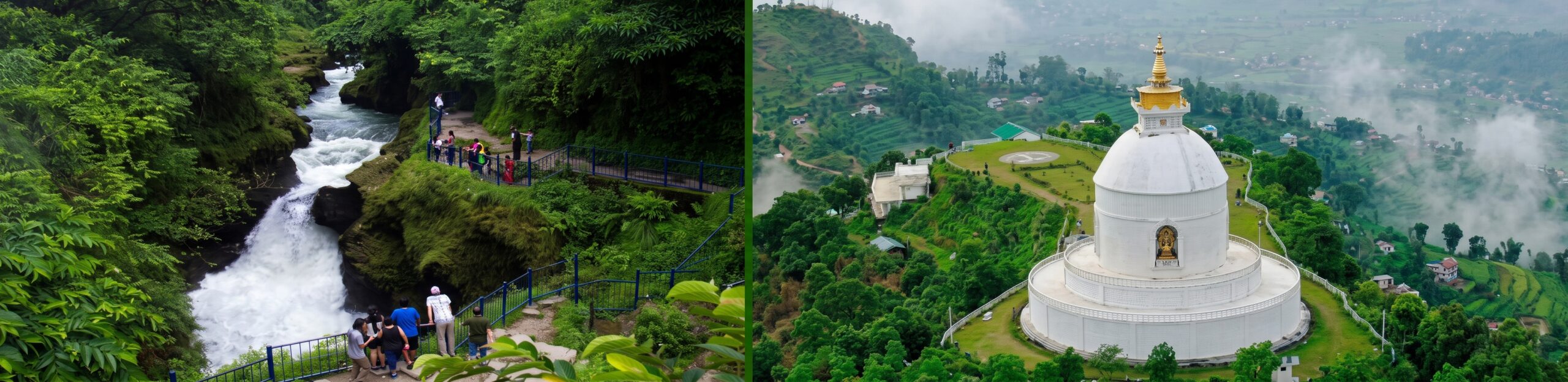 Pokhara ride → World Peace Pagoda → Devi's Fall → Pokhara