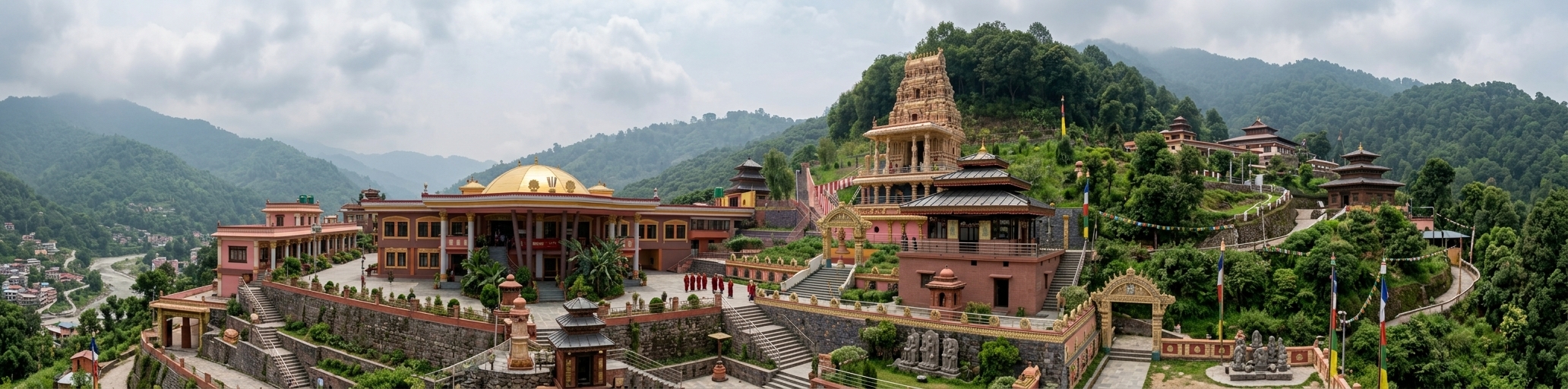 Katmandou → Tea Garden → Shree Pancha  Mahalaxmi Temple → Kaule  → Melamchi