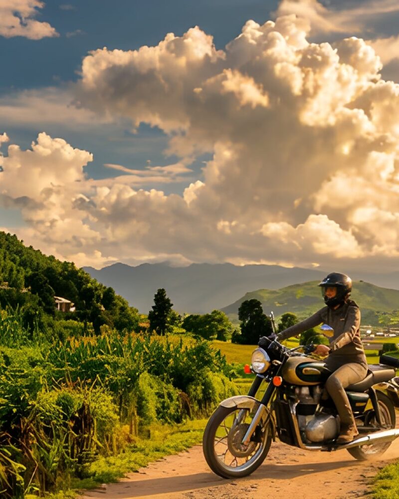 Chitlang excursion d'une journée en moto avec vue sur le lac Kulekhani avec Royal Enfield 350