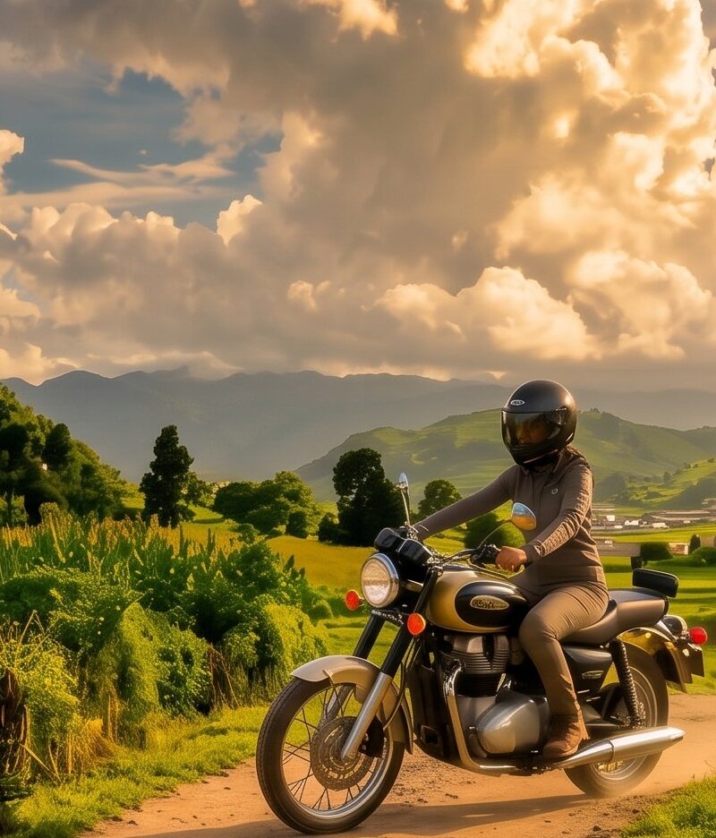 Chitlang excursion d'une journée en moto avec vue sur le lac Kulekhani avec Royal Enfield 350